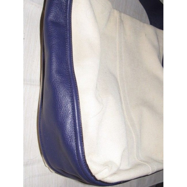 Coach Vintage Pursesdesigner Purses Purplish Blue Leather And Canvas Hobo Bag