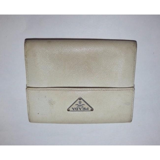 Prada White Leather Wallet