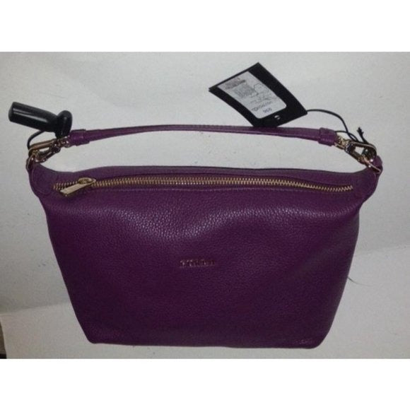 New w Tags, FURLA Pebbled Purple Leather 2-Way Crossbody