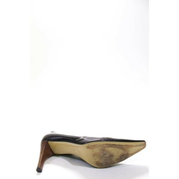 Gucci Black Leather Pointed Toe Tassel Pumps