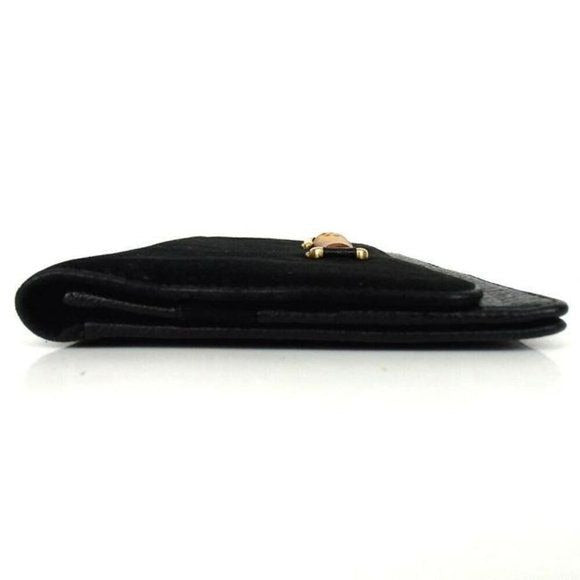 GUCCI Black Leather Suede w Bamboo Belt Loop Bag