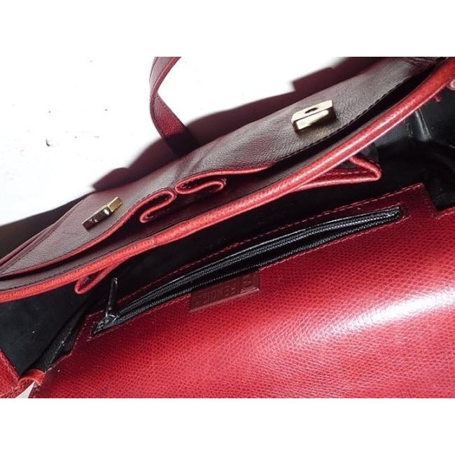 Fendi Vintage Pursesdesigner Purses Dark Red Leather Cross Body Bag