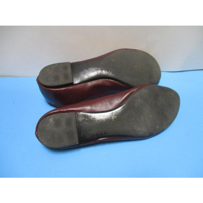 Zara Burgundy Classic Wine Ballet Goldtone Embellishment Flats Size Eu