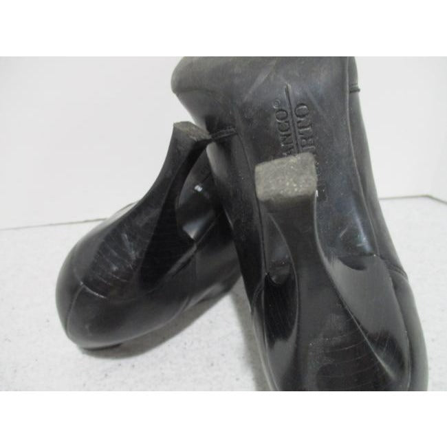 Franco Sarto Mod Black Squared Pointed Toe Slip On Pumps Size Us