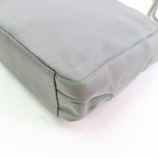 Prada Purses Grey Nylon With Chrome Hardware Satchel