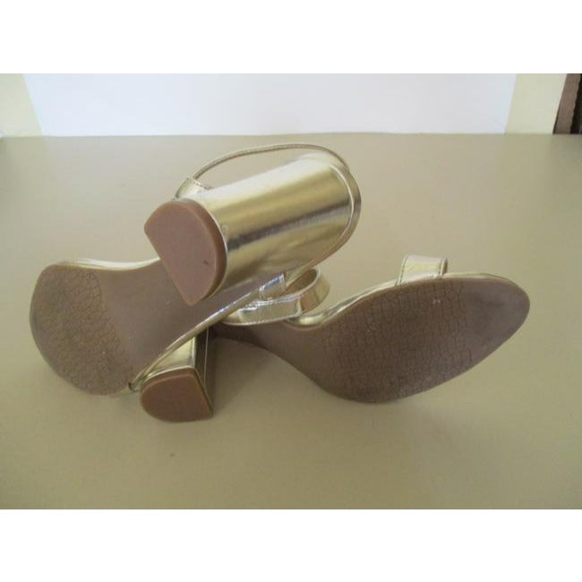 Bp Design Gold Bp Metallic Open Toe Slingback Sandal Pumps Size Us