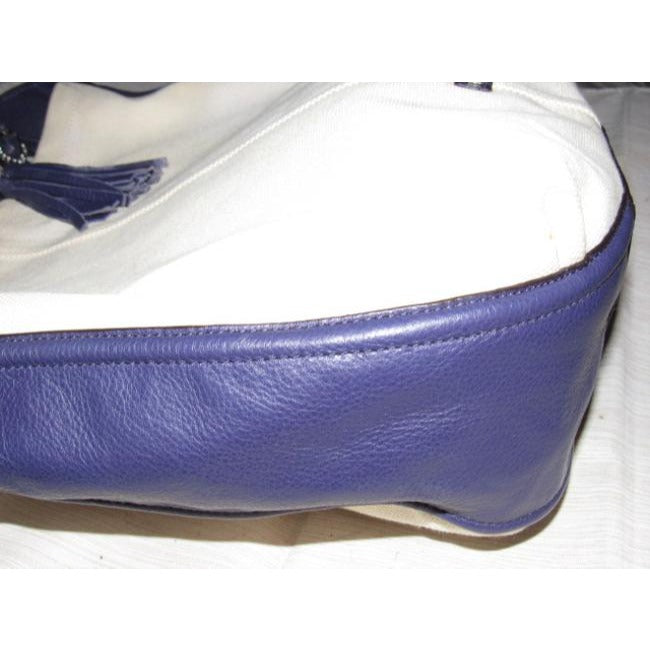 Coach Vintage Pursesdesigner Purses Purplish Blue Leather And Canvas Hobo Bag