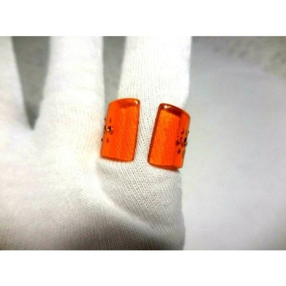 DIOR Orange Lucite Orange Swarovski Crystals Ring