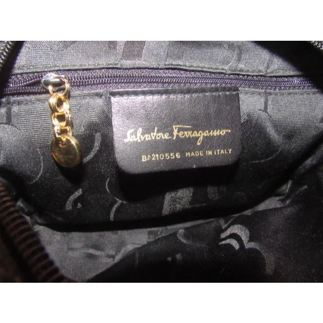 Salvatore Ferragamo Vintage Pursesdesigner Purses Black Patent Leather With Windowpane Design Of Gro