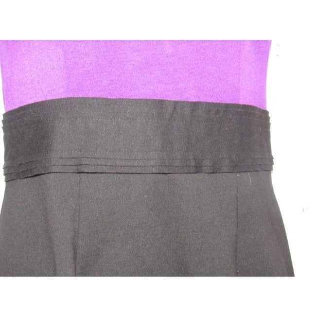 Max And Cleo Purple Black Color Block Mid Length Dress