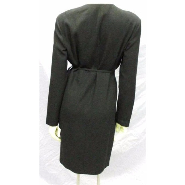 Emanuel Ungaro Black Lightweight Lined Wool Vintage Knee Length Dress