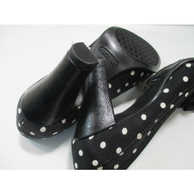 Aerosoles Black White Polka Dot Fabric Peep Toe Pumps Size Us