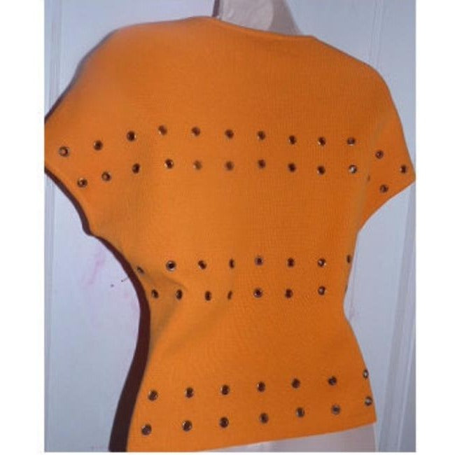 Emanuel Ungaro Orange Designer Sweater Pullover