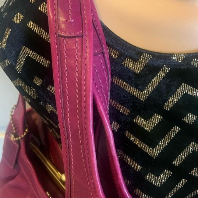 Coach Pursesdesigner Purses Magentabrushed Ant Gold Leather Tote