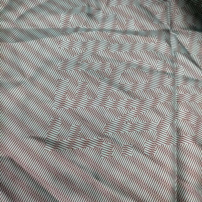Fendi Aqua And Brown Print Logo Square Silk Scarf