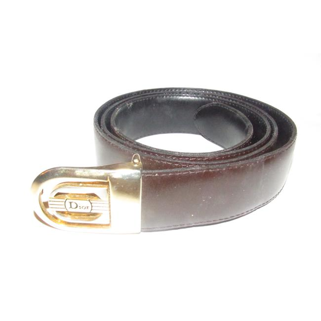 Dior Brownblacktwo Tone Buckle W Reversible Blackbrown Leather W Two Tone Engraved Belt