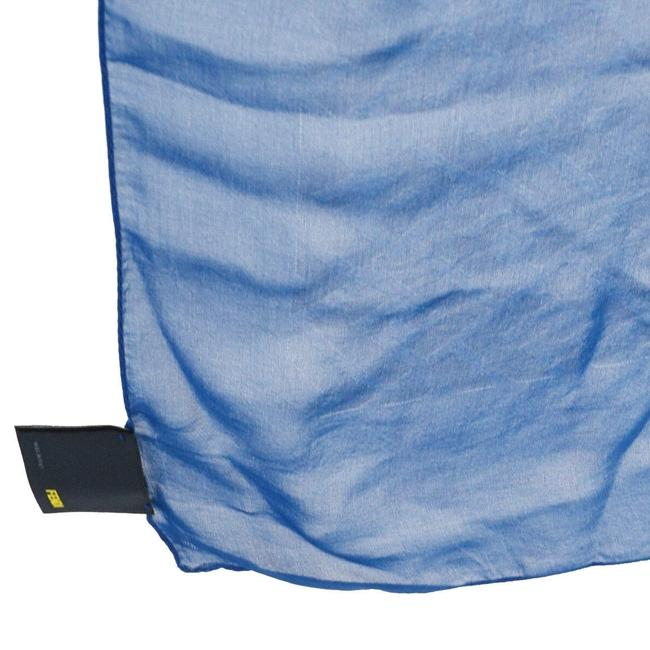 Fendi Blue Zucca Print Silk Logo Scarf