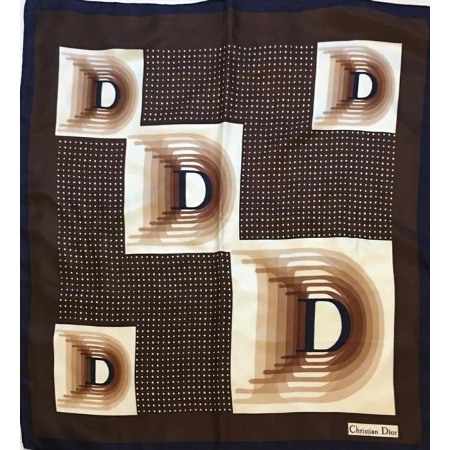 Dior Browns Blues White Christian Dior Scarf