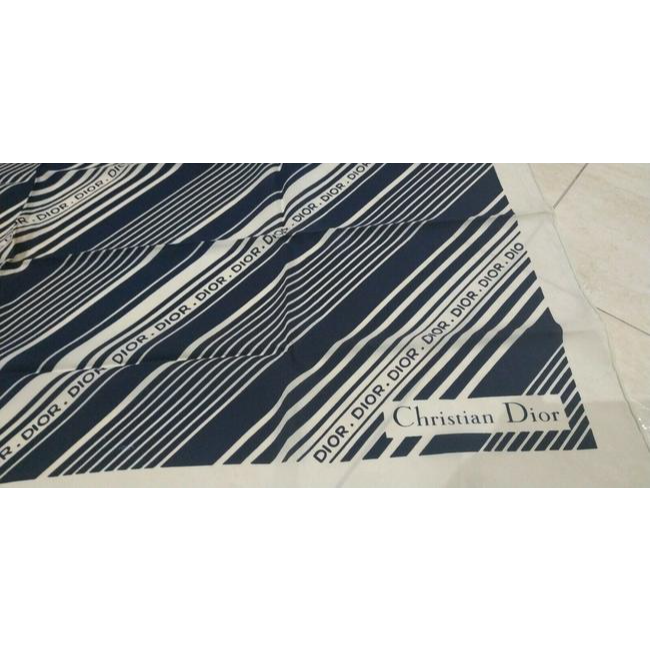 Dior Black White Grey Logo Christian Dior Scarf