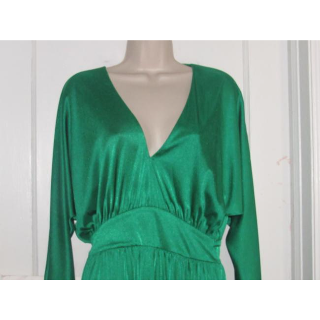 Halston Rich Emerald Green Mid Length Night Out Dress