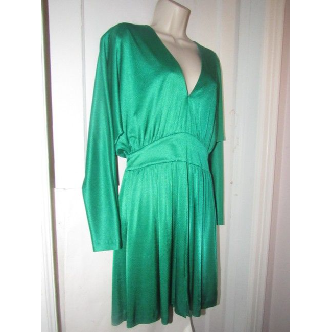 Halston Rich Emerald Green Mid Length Night Out Dress