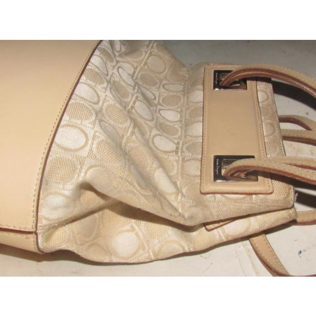 Salvatore Ferragamo Pursesdesigner Purses Blush Colored Gancini Print Canvas And Pale Pinknude Leath