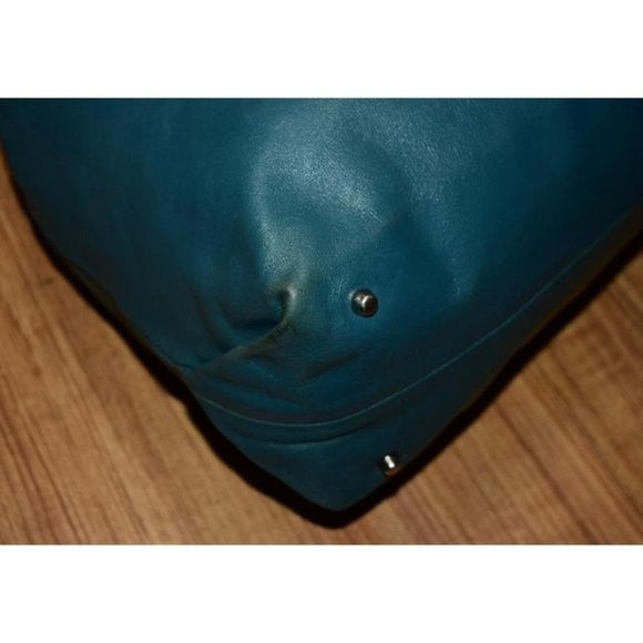 Vintage FURLA Teal Blue Leather XL Tote