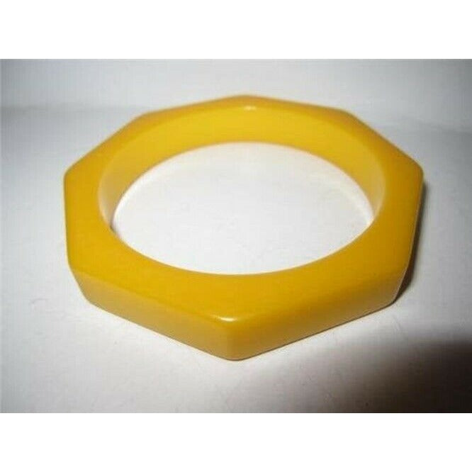 Art Deco era RARE Octagonal Yellow Bakelite Bangle