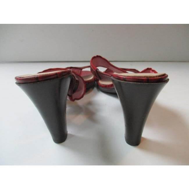 Ak Anne Klein Red Charley Iflex Brick Croc Slip On Open Sandals Size Us
