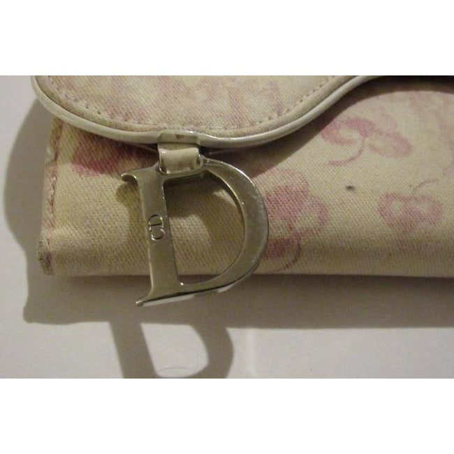 SOLD - Dior Pink Trotter Print Saddle Bag Style Tri Fold Wallet