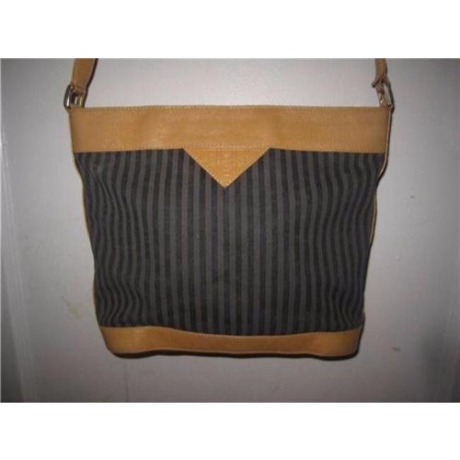 Fendi Vintage Pursesdesigner Purses Blackgreycamel Coated Canvas And Leather Cross Body Bag