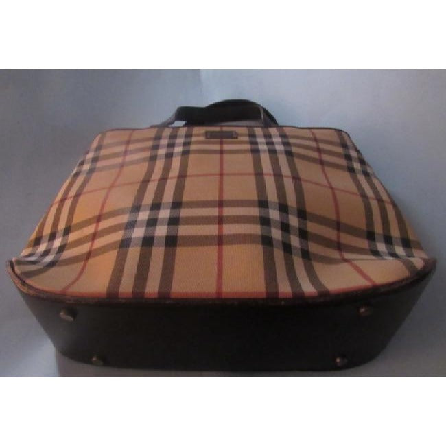 Burberry Nova Check Plaid Canvas & Leather Satchel