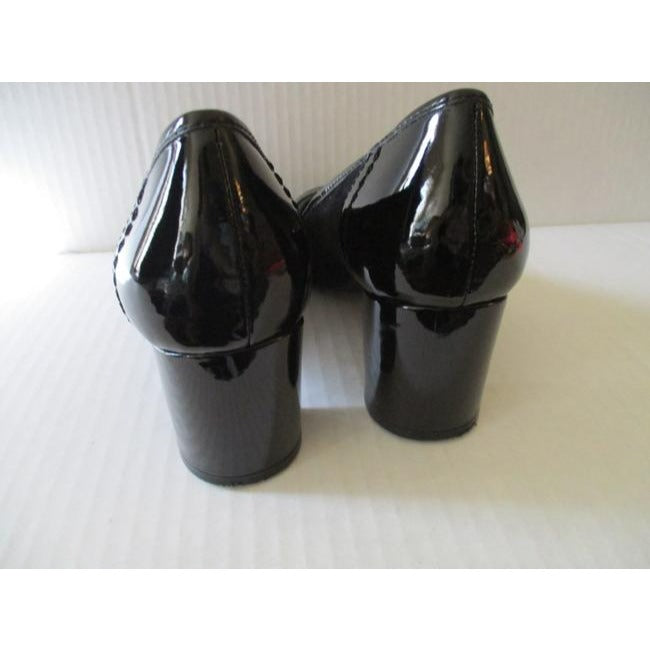 Anne Klein Black Radka Suede Patent Slip On Pumps Size Us