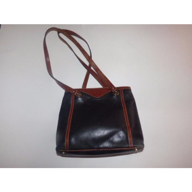 Bally Vintage Pursesdesigner Purses Dark Brown Woven And Black Leather Satchel