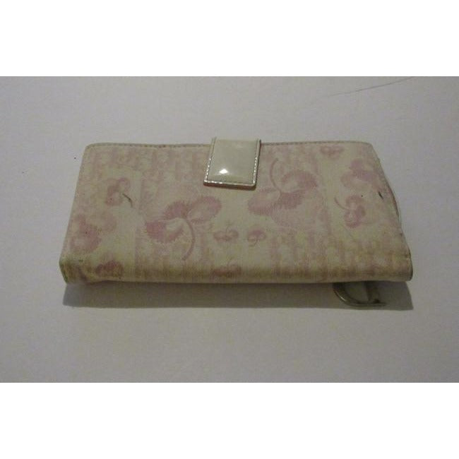 SOLD - Dior Pink Trotter Print Saddle Bag Style Tri Fold Wallet