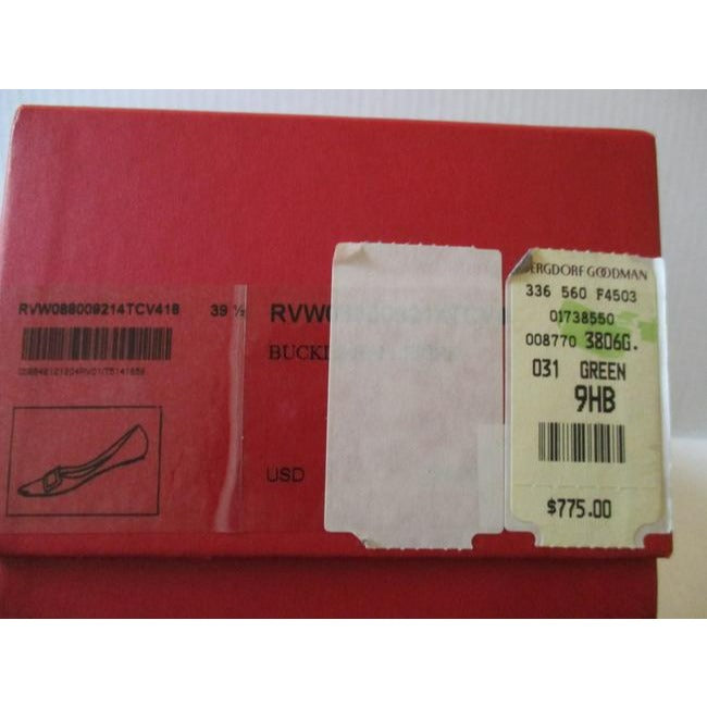 Roger Vivier Green Paris Patent Ballerina Flats Size Us