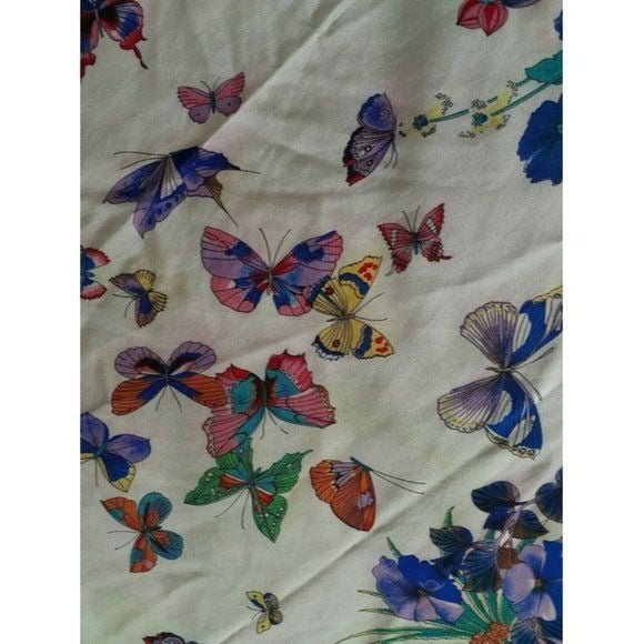 Gucci Colorful Flowers & Butterflies XL Silk Scarf