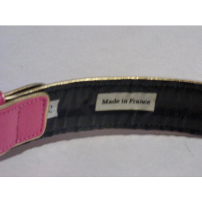 Emanuel Ungaro Hot Pink Leather With Gold Piping Vintage Accessoriesdesigner Belt