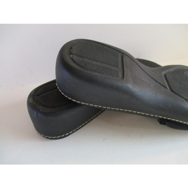 Rockport Black Open Toe Woven Fabric Vamp Band Slides Pumps Size Us