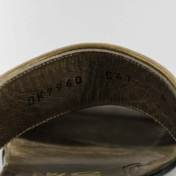 Salvatore Ferragamo Red Gold Leather Floral Sandals