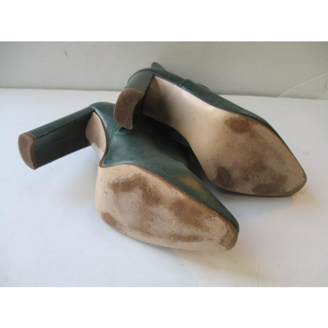 Zara Green Zip Up Basic Collection Hunter Ankle Bootsbooties Size Eu