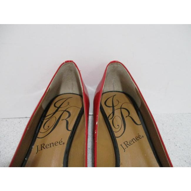 J Renee Red And Black Jipsy Stunning Patent Squared Pumps Size Us