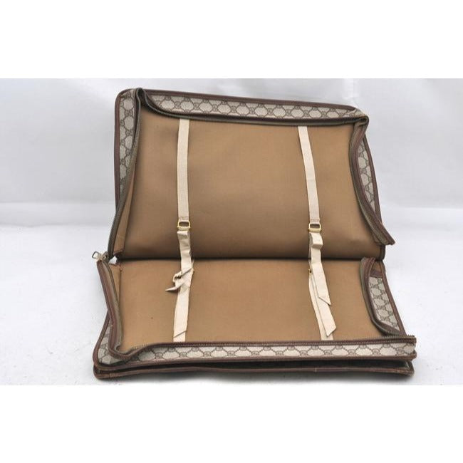 Gucci Tote W Guccissima Print Sherry Line XL Overnight Satchel Wide Stripe Brown G Logo
