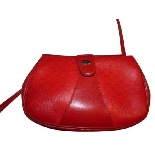 Gucci Vintage Pursesdesigner Purses Red Small G Logo Print Coated Canvas Leather Leathercoated Cross
