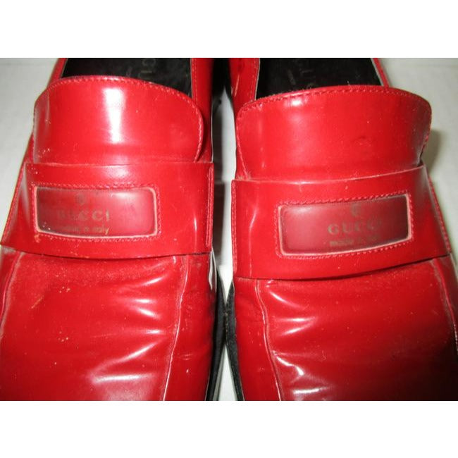 Gucci Purple Red Patent Leather Vintage Loafer Flats Size Eu