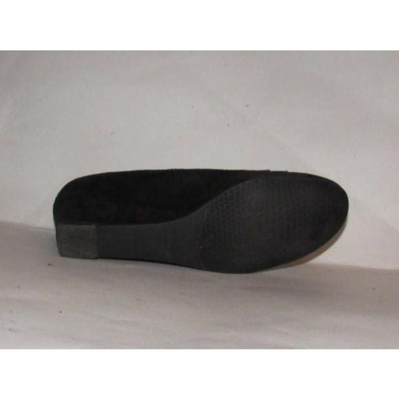 Stuart Weitzman Black Suede Wedges w Fabric Accents