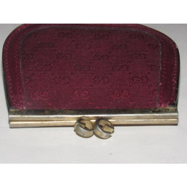 Gucci Burgundy Small G Logo Print Vintage Wallet
