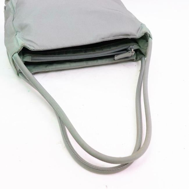 Prada Purses Grey Nylon With Chrome Hardware Satchel