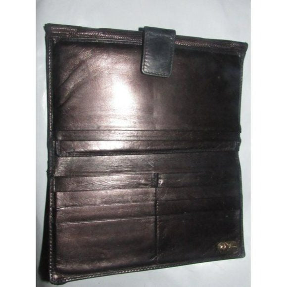 GUCCI Vintage Brown Snakeskin XL Checkbook