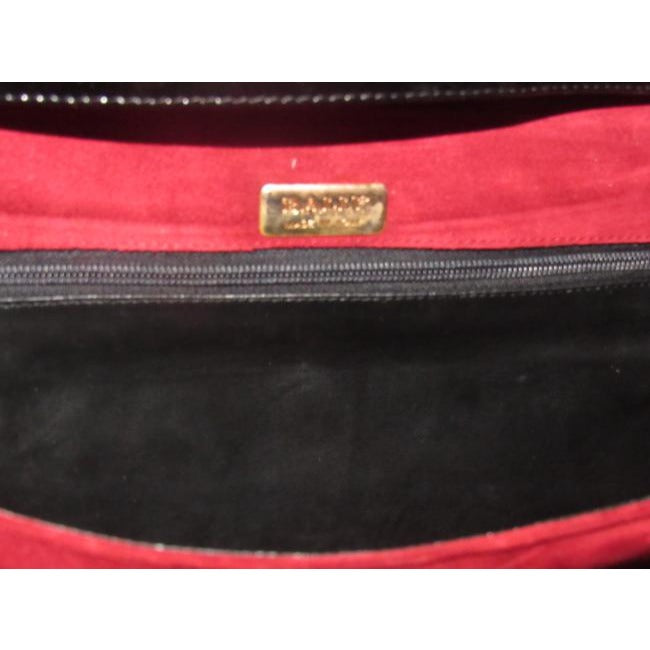 Bally Vintage Pursesdesigner Purses Red Suede And Black Patent Leather Shoulder Bag